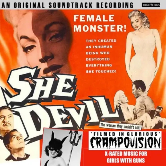 Album artwork for She Devil - Original Soundtrack - Filmed in Glorious Crampovision - X-Rated Music For Girls with Guns by Various